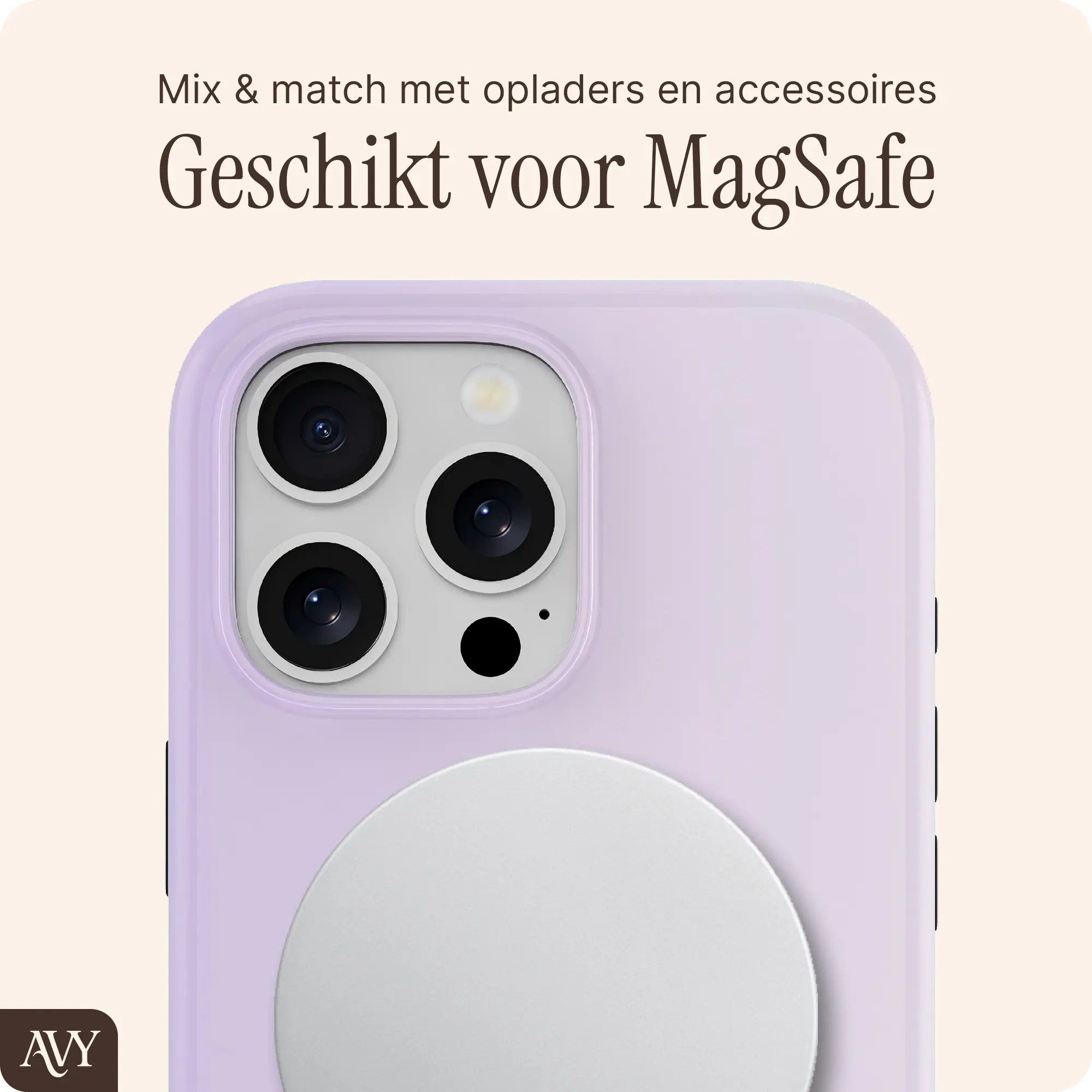 AVY Apple iPhone 16 Pro Max Hoesje MagSafe Back Cover lavender Glow afbeelding 7