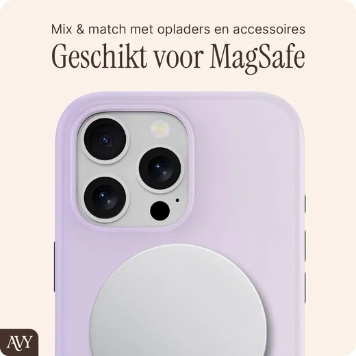 AVY Apple iPhone 16 Pro Max Hoesje MagSafe Back Cover lavender Glow afbeelding 7
