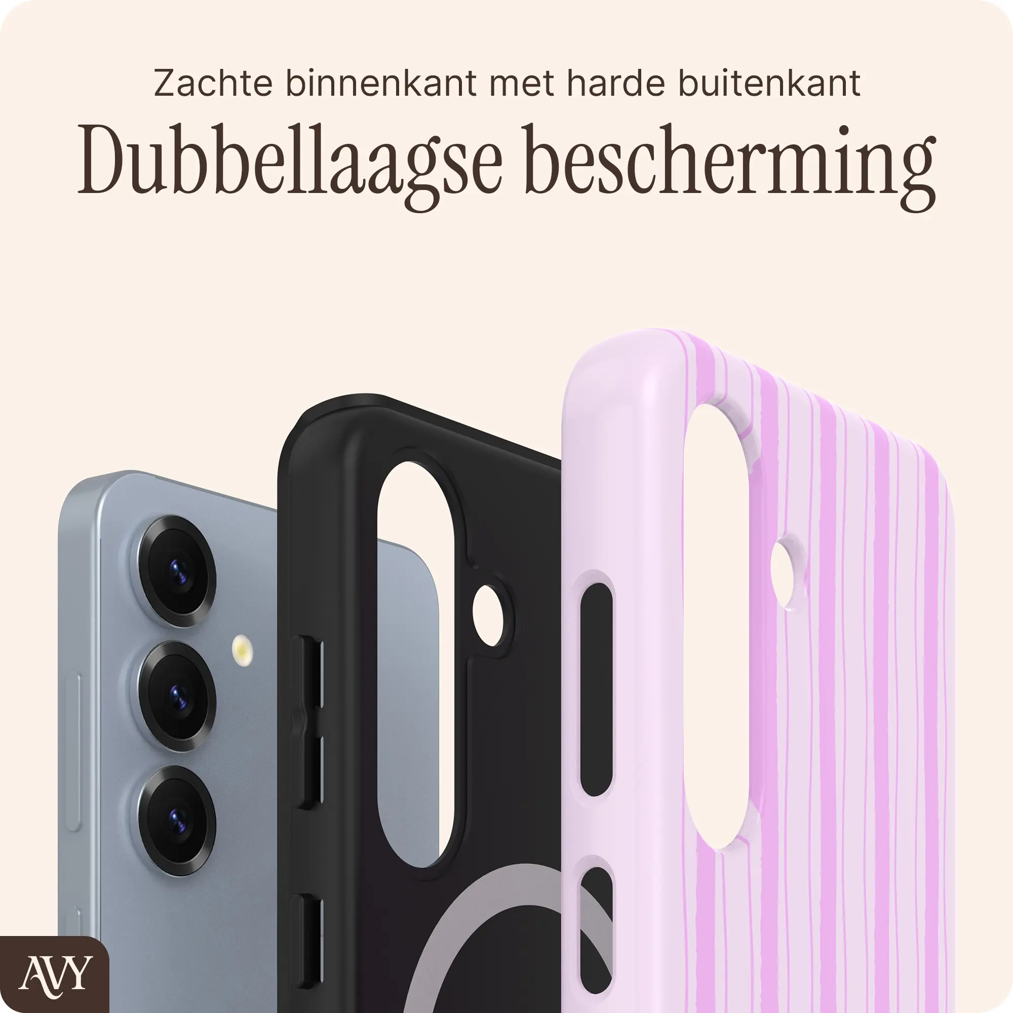 AVY Samsung Galaxy S24 Hoesje MagSafe Back Cover Pink Horizon afbeelding 5