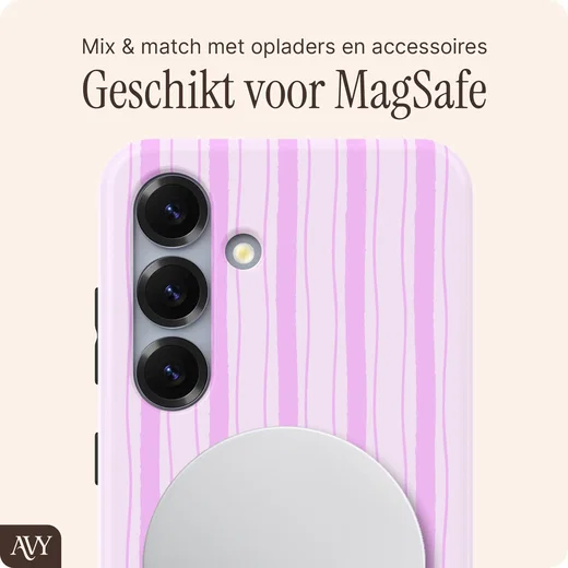 AVY Samsung Galaxy S24 Hoesje MagSafe Back Cover Pink Horizon afbeelding 6
