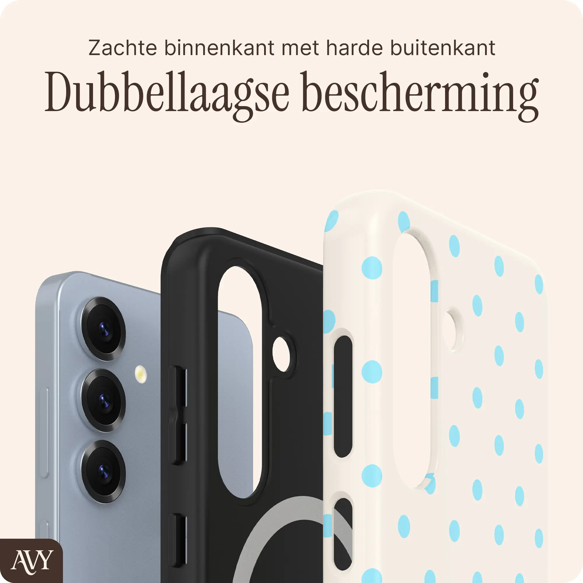 AVY Samsung Galaxy S24 Hoesje MagSafe Back Cover Riviera Dots afbeelding 5
