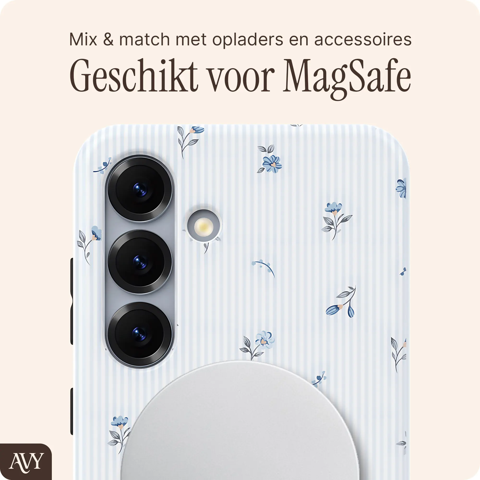 AVY Samsung Galaxy S24 Hoesje MagSafe Back Cover Sky Blossom afbeelding 6