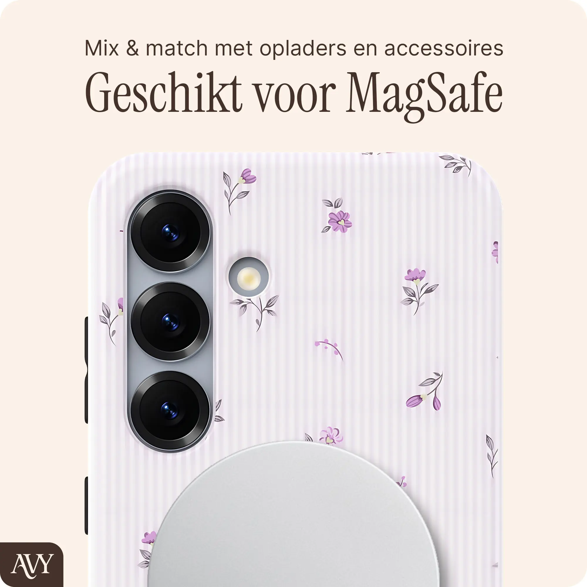 AVY Samsung Galaxy S24 Hoesje MagSafe Back Cover Lila Dream afbeelding 6