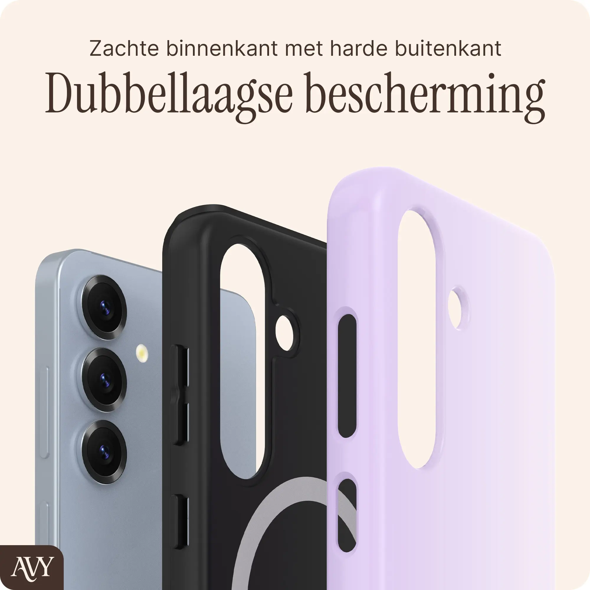 AVY Samsung Galaxy S24 Hoesje MagSafe Back Cover Lavender Glow afbeelding 5