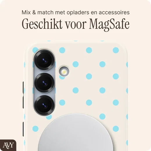 AVY Samsung Galaxy S24 Plus Hoesje MagSafe Back Cover Riviera Dots afbeelding 6