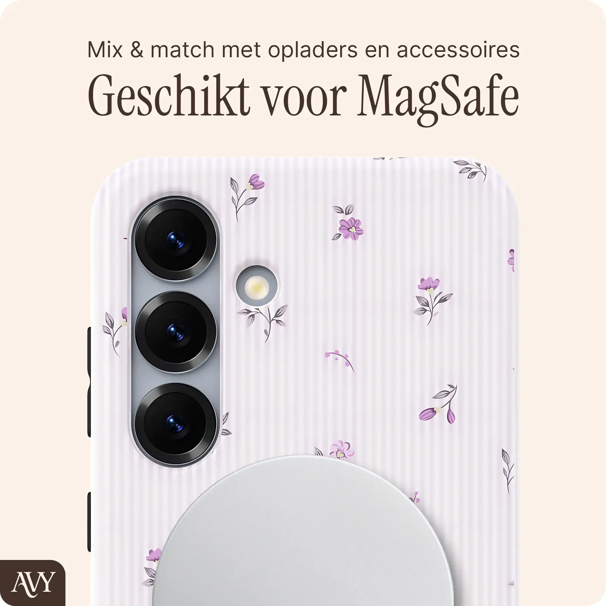AVY Samsung Galaxy S24 Plus Hoesje MagSafe Back Cover Lila Dream afbeelding 6