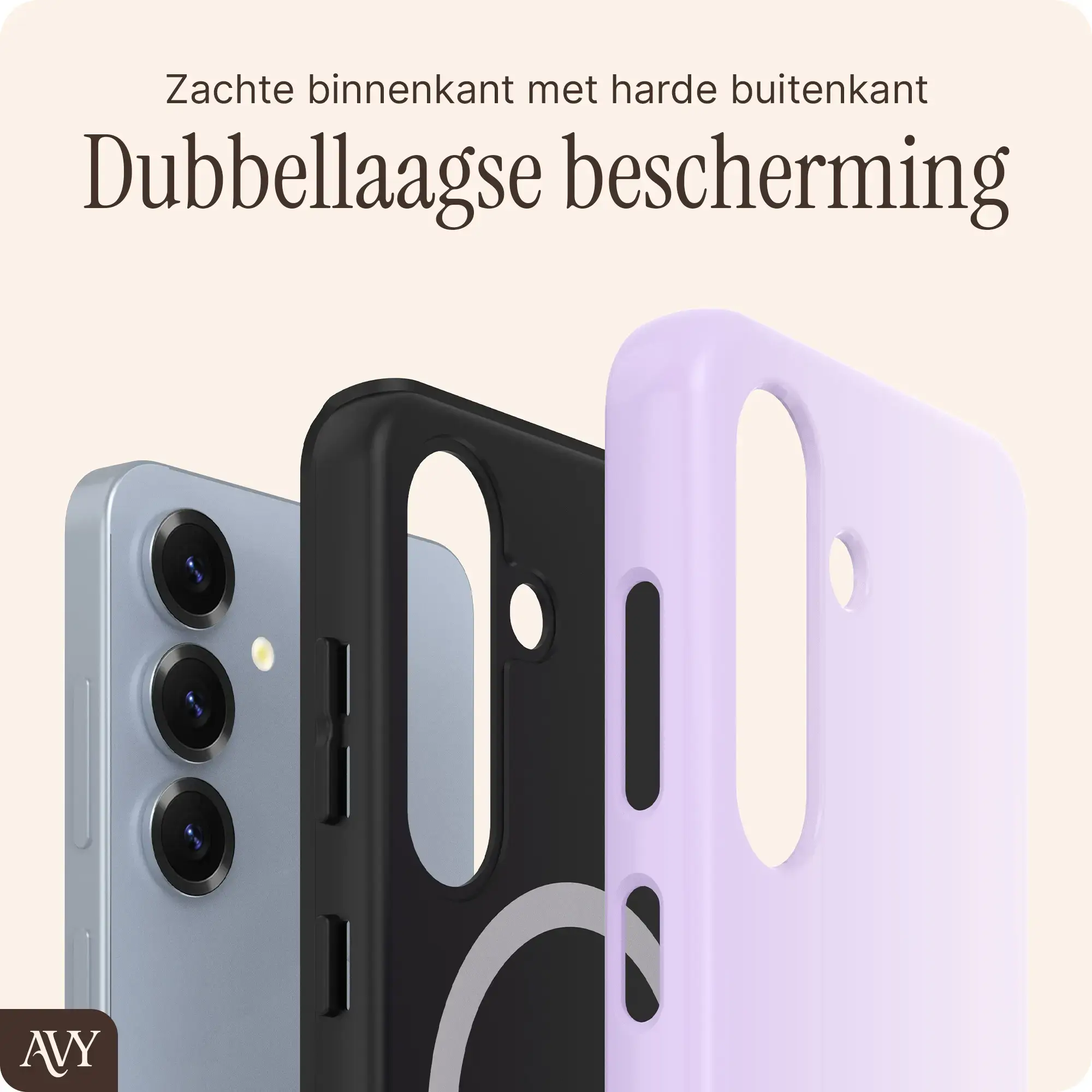 AVY Samsung Galaxy S24 Plus Hoesje MagSafe Back Cover Lavender Glow afbeelding 5