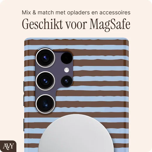 AVY Samsung Galaxy S24 Ultra Hoesje MagSafe Back Cover Ocean Latte afbeelding 6