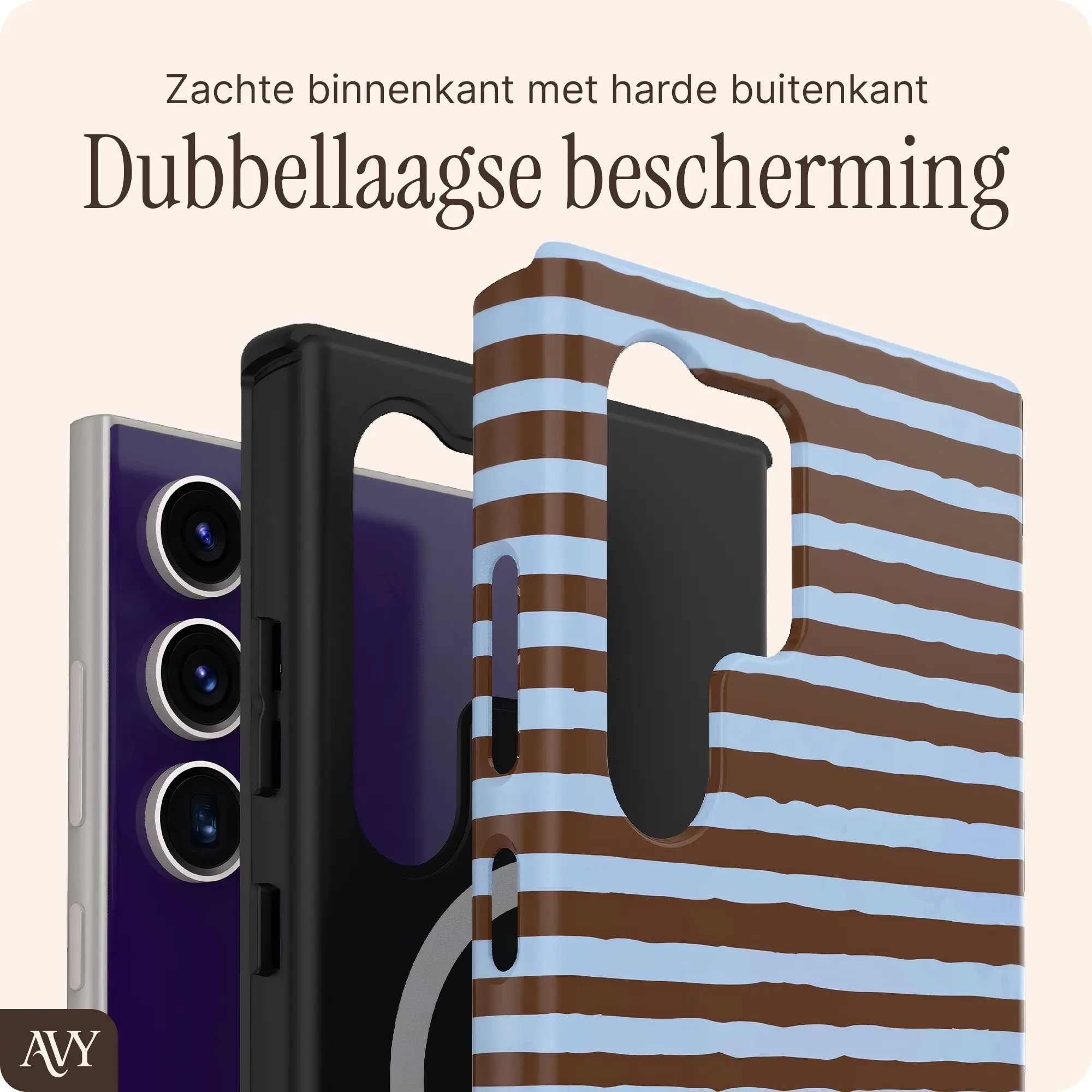 AVY Samsung Galaxy S24 Ultra Hoesje MagSafe Back Cover Ocean Latte afbeelding 5