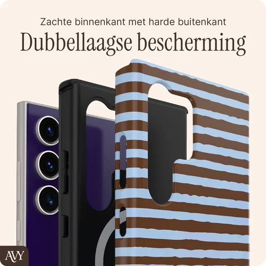 AVY Samsung Galaxy S24 Ultra Hoesje MagSafe Back Cover Ocean Latte afbeelding 5