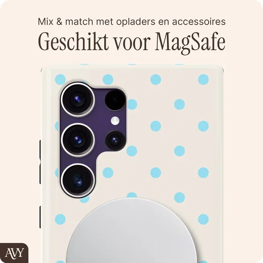 AVY Samsung Galaxy S24 Ultra Hoesje MagSafe Back Cover Riviera Dots afbeelding 6