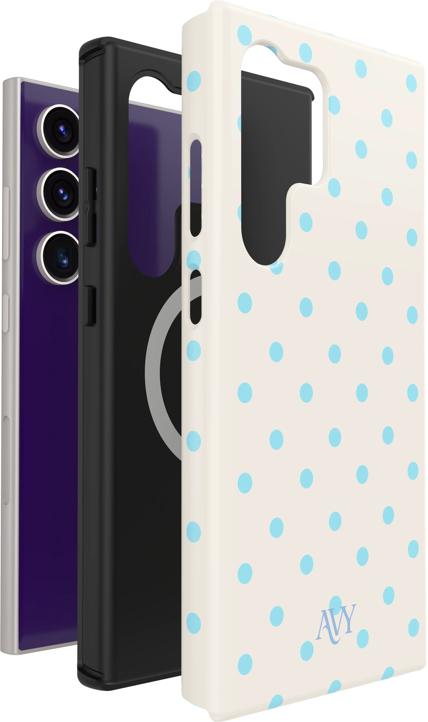 AVY Samsung Galaxy S24 Ultra Hoesje MagSafe Back Cover Riviera Dots afbeelding 12