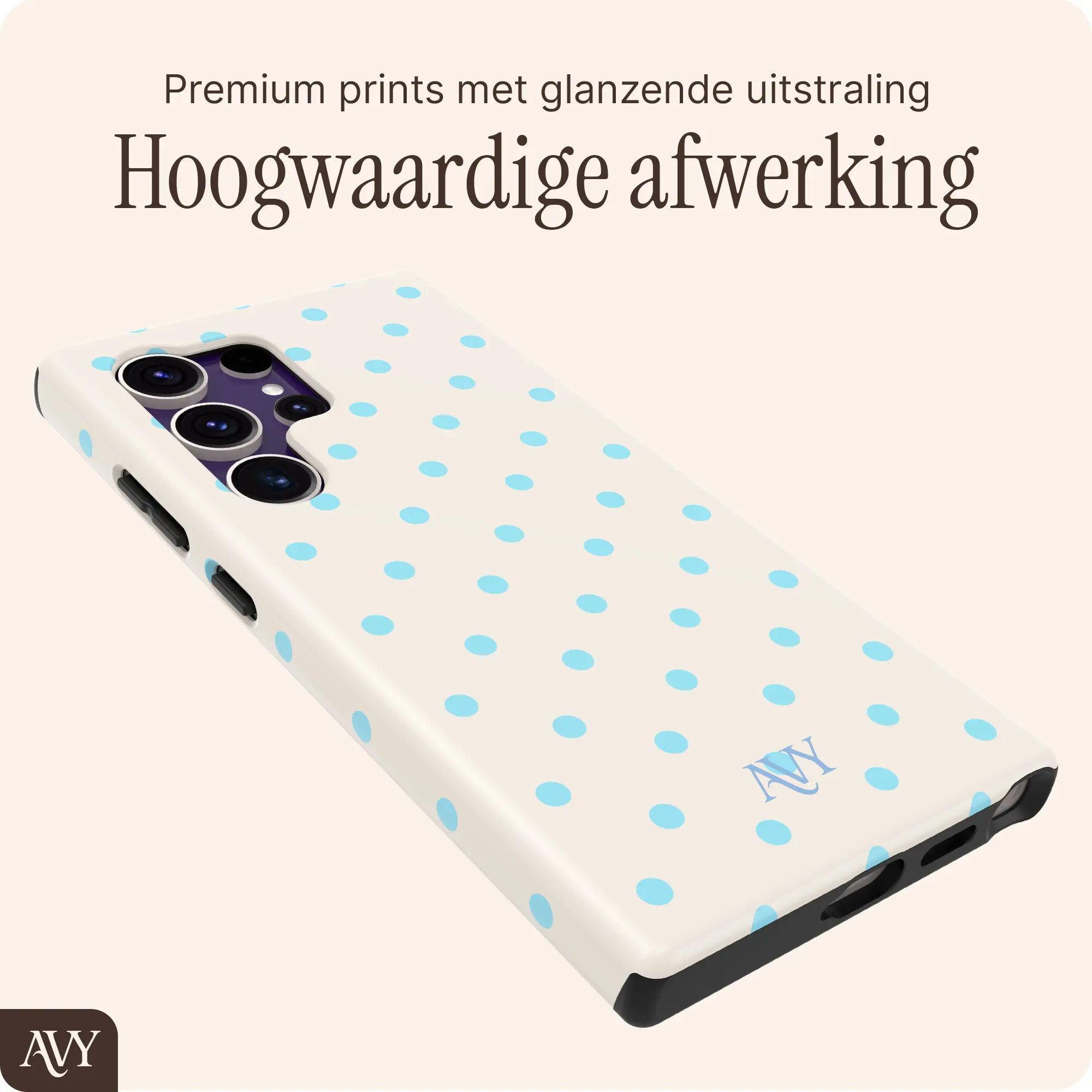 AVY Samsung Galaxy S24 Ultra Hoesje MagSafe Back Cover Riviera Dots afbeelding 9