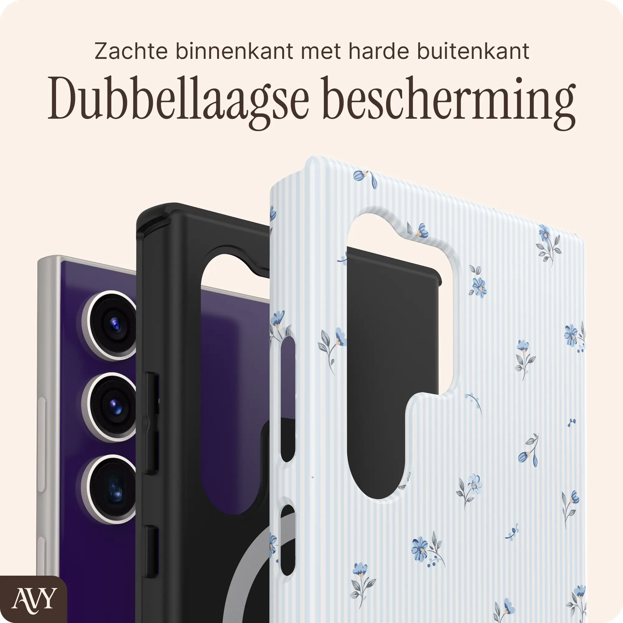 AVY Samsung Galaxy S24 Ultra Hoesje MagSafe Back Cover Sky Blossom afbeelding 5