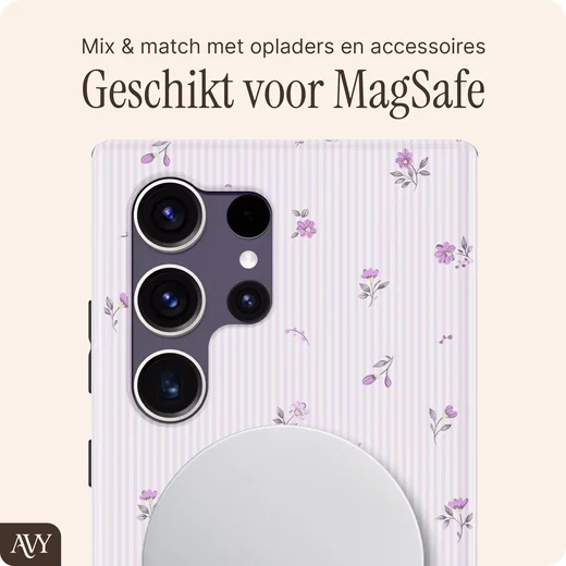 AVY Samsung Galaxy S24 Ultra Hoesje MagSafe Back Cover Lila Dream afbeelding 6