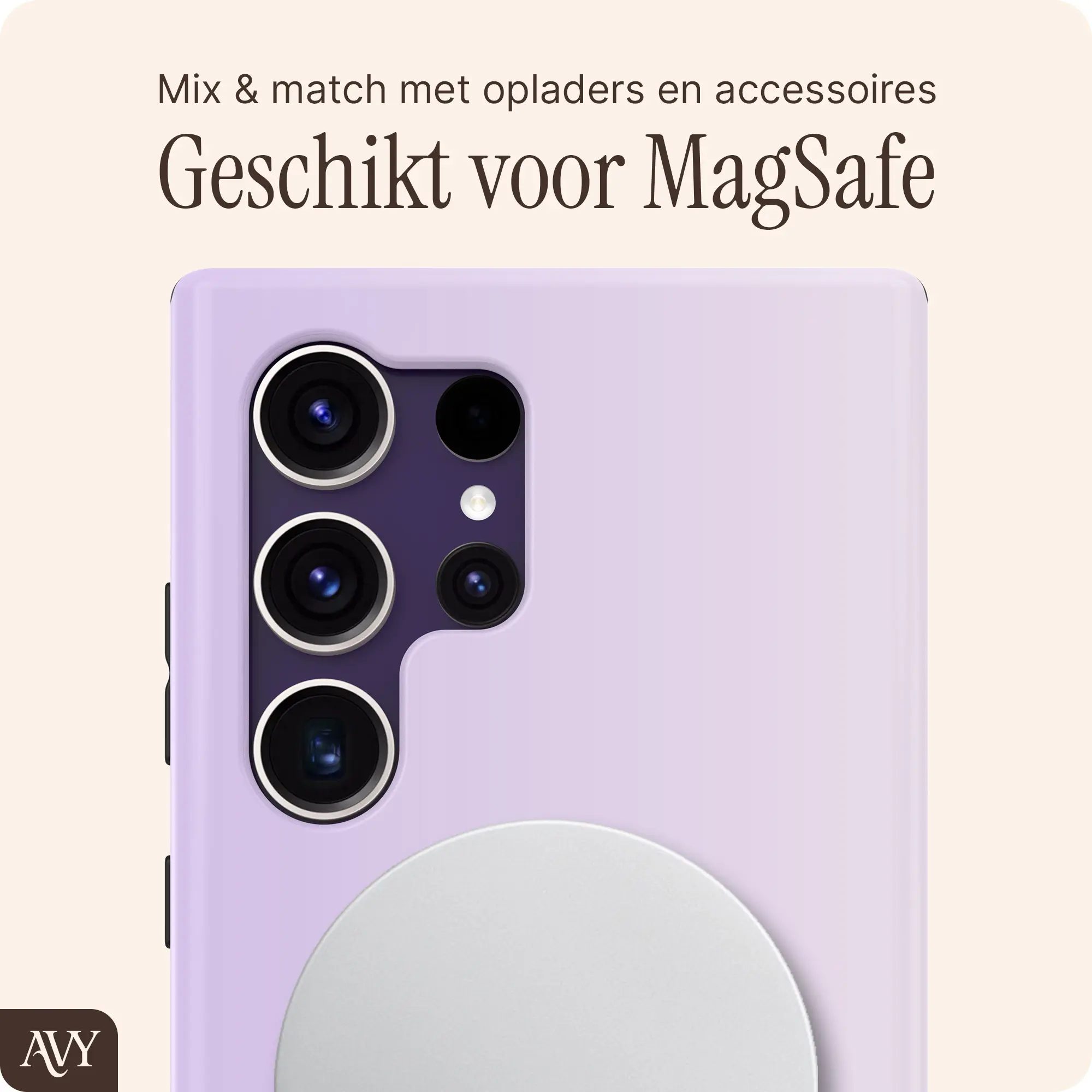 AVY Samsung Galaxy S24 Ultra Hoesje MagSafe Back Cover Lavender Glow afbeelding 6