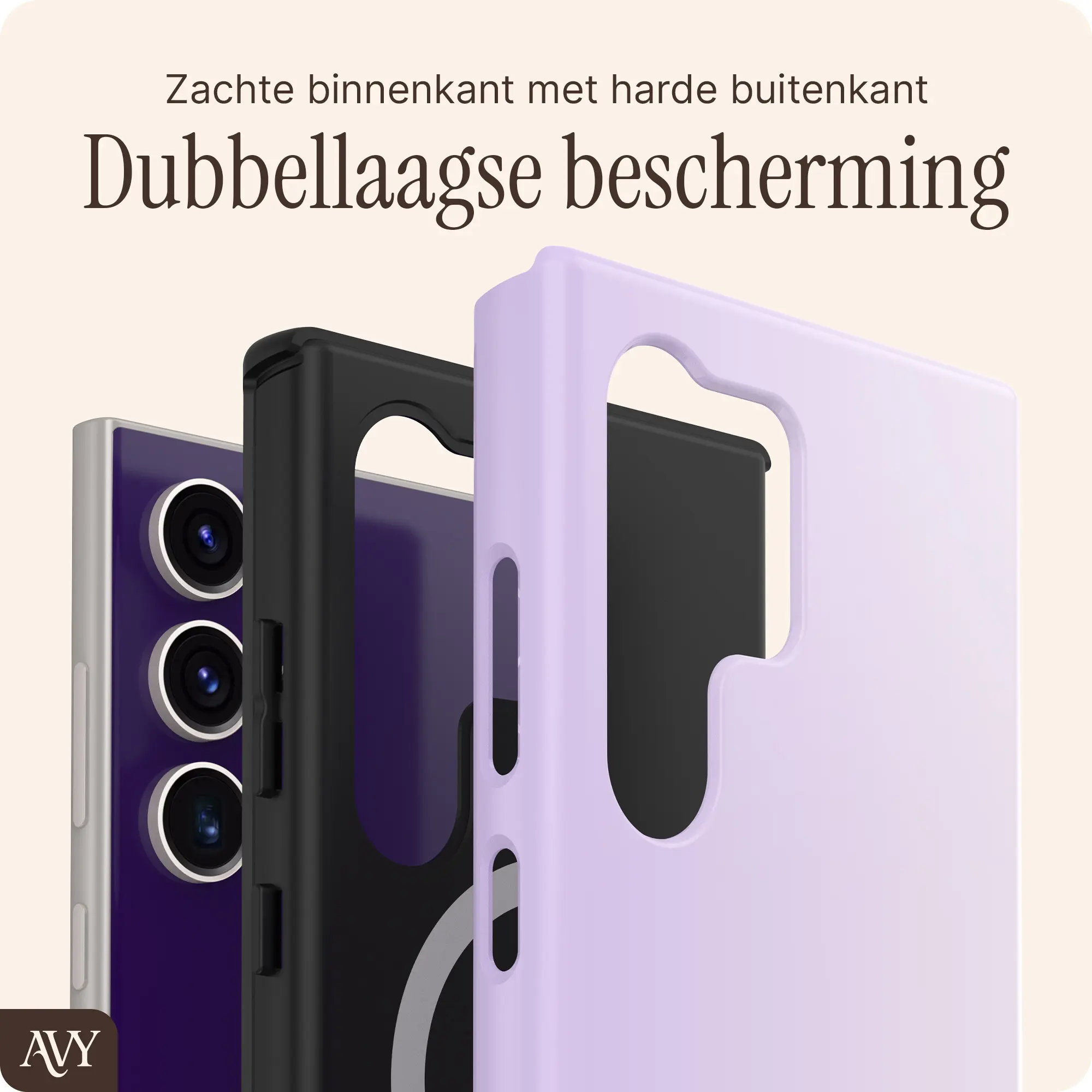 AVY Samsung Galaxy S24 Ultra Hoesje MagSafe Back Cover Lavender Glow afbeelding 5