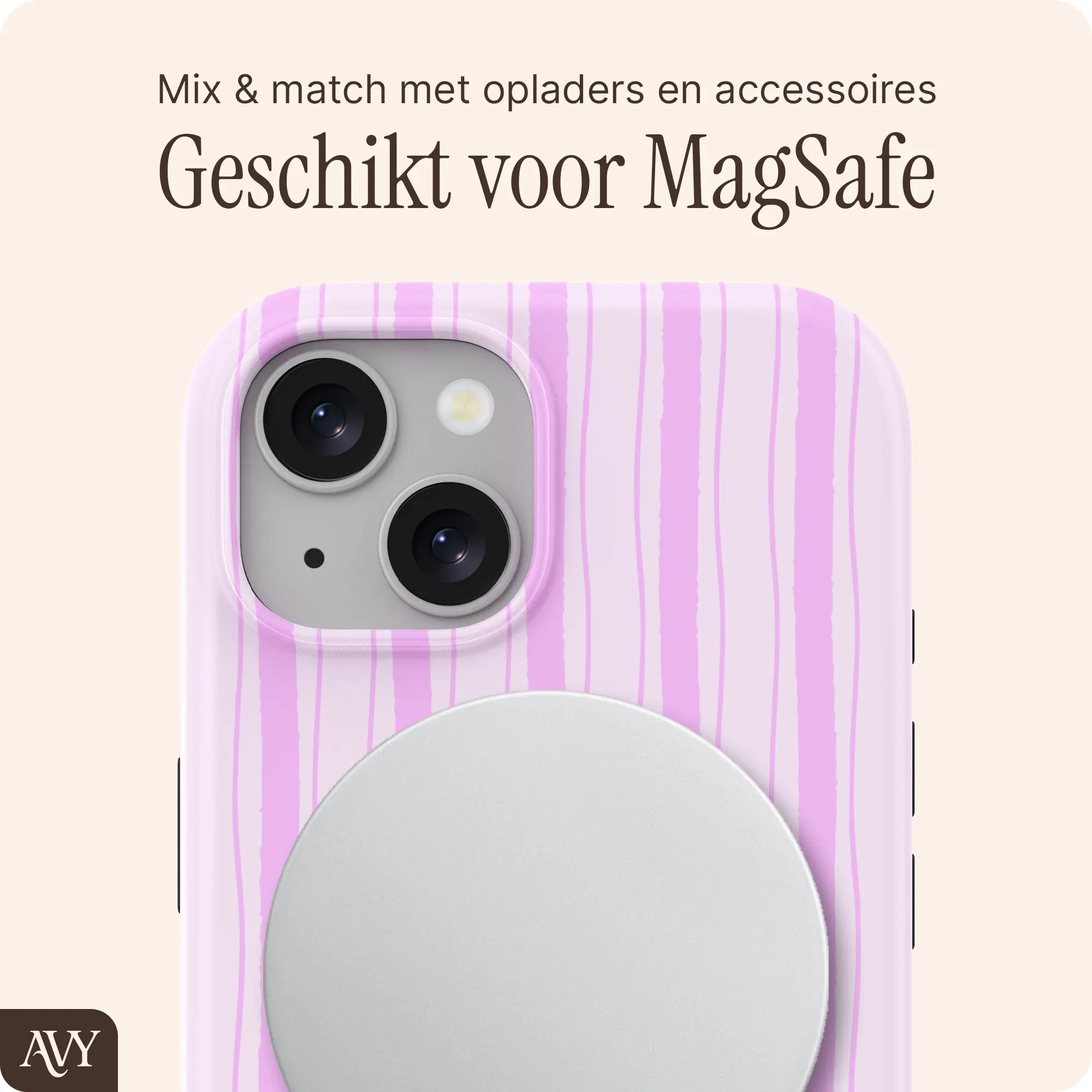 AVY Apple iPhone 15 Hoesje MagSafe Back Cover Pink Horizon afbeelding 7