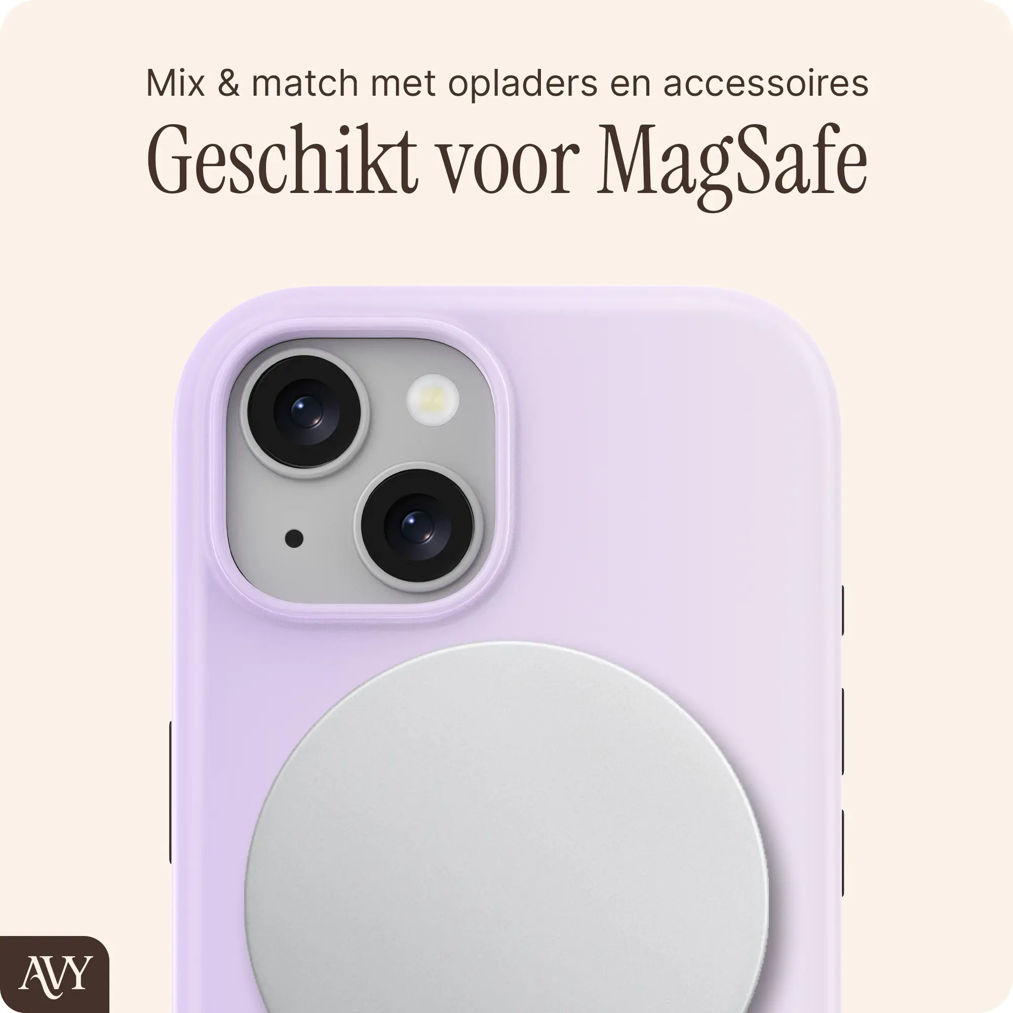 AVY Apple iPhone 15 Hoesje MagSafe Back Cover Lavender Glow afbeelding 7