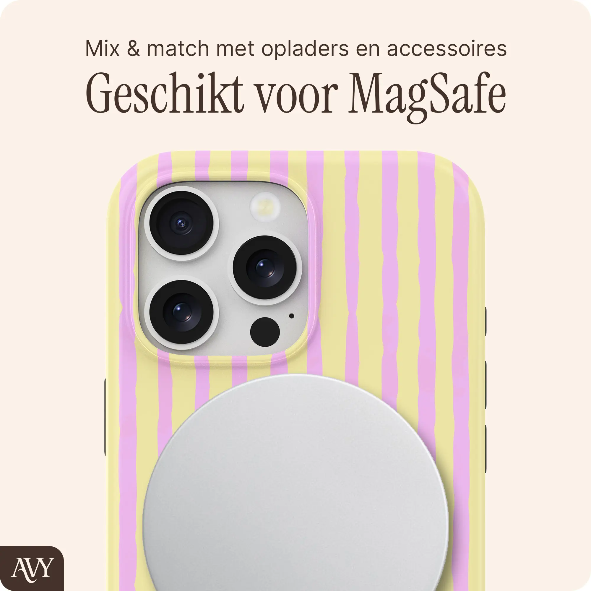 AVY Apple iPhone 15 Pro Hoesje MagSafe Back Cover Pink Lemonade afbeelding 8