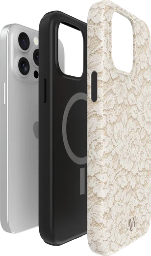 AVY Apple iPhone 15 Pro Max Hoesje MagSafe Back Cover Vintage Lace afbeelding 13