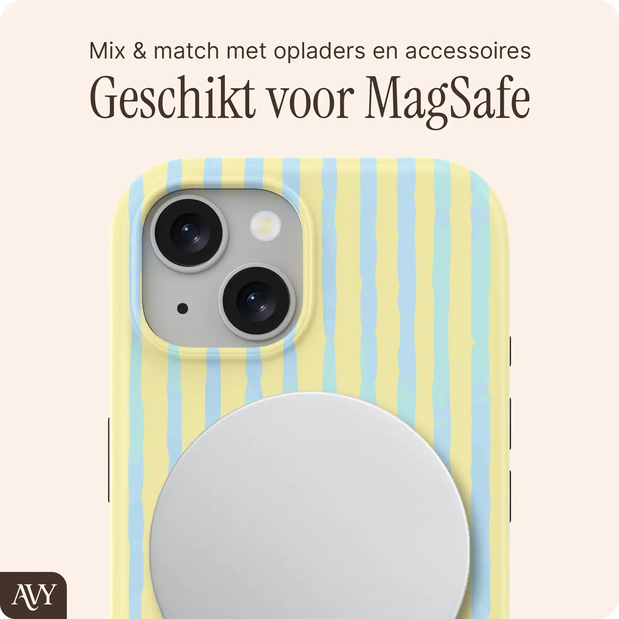 AVY Apple iPhone 14 / 13 Hoesje MagSafe Back Cover Lemon Sky afbeelding 6