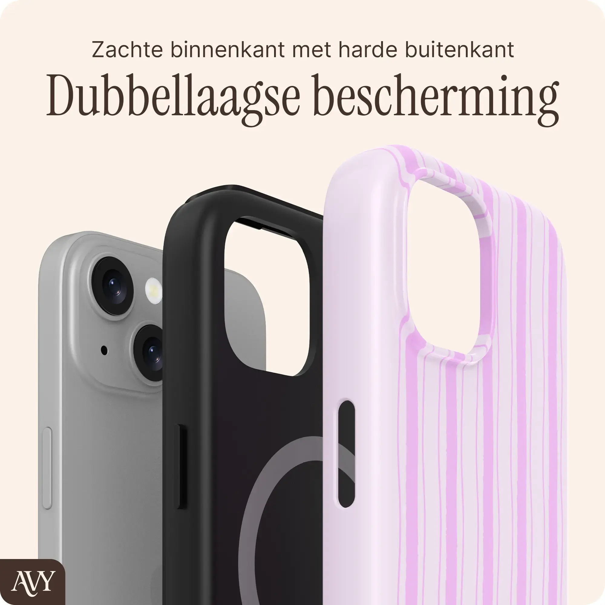 AVY Apple iPhone 14 / 13 Hoesje MagSafe Back Cover Pink Horizon afbeelding 5