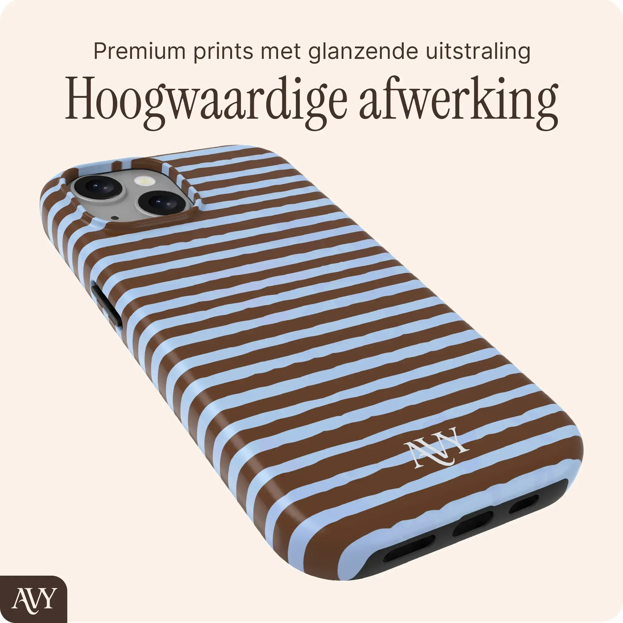 AVY Apple iPhone 14 / 13 Hoesje MagSafe Back Cover Ocean Latte afbeelding 9