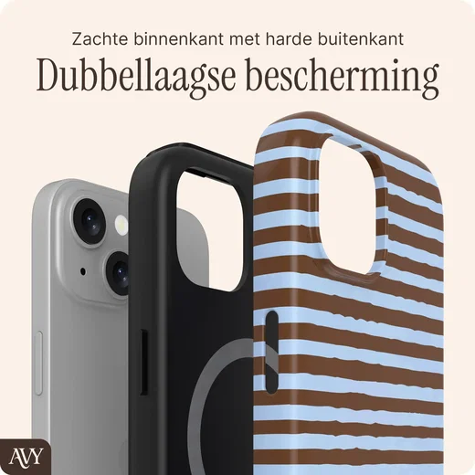 AVY Apple iPhone 14 / 13 Hoesje MagSafe Back Cover Ocean Latte afbeelding 5