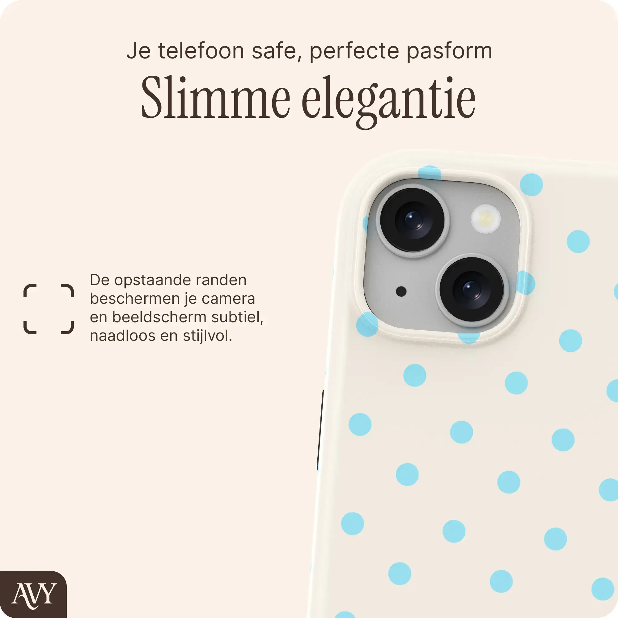 AVY Apple iPhone 14 / 13 Hoesje MagSafe Back Cover Riviera Dots afbeelding 8