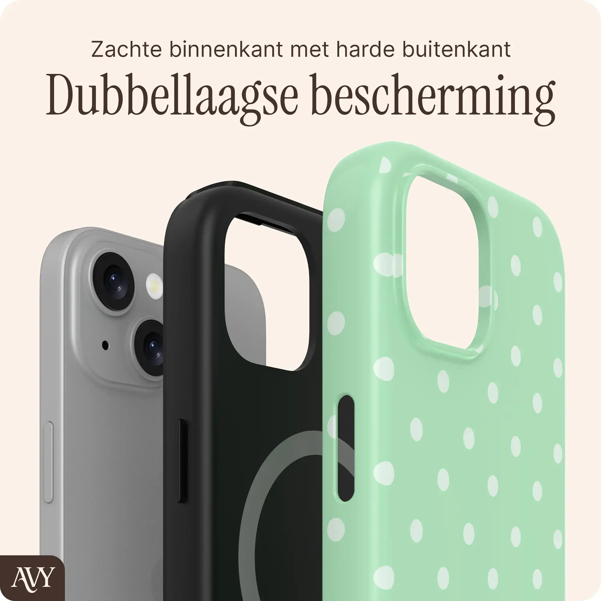 AVY Apple iPhone 14 / 13 Hoesje MagSafe Back Cover Mint Breeze afbeelding 5