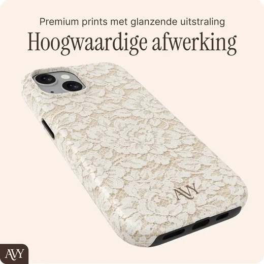 AVY Apple iPhone 14 / 13 Hoesje MagSafe Back Cover Vintage Lace afbeelding 9