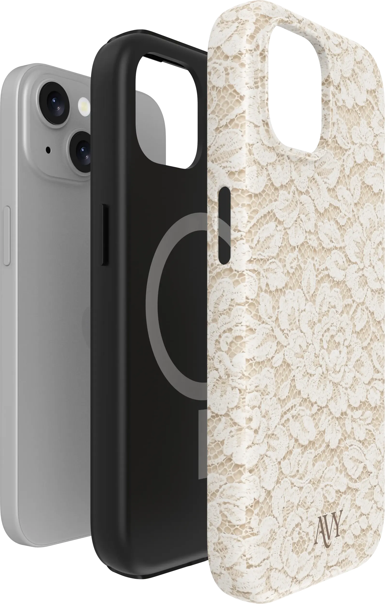 AVY Apple iPhone 14 / 13 Hoesje MagSafe Back Cover Vintage Lace afbeelding 12