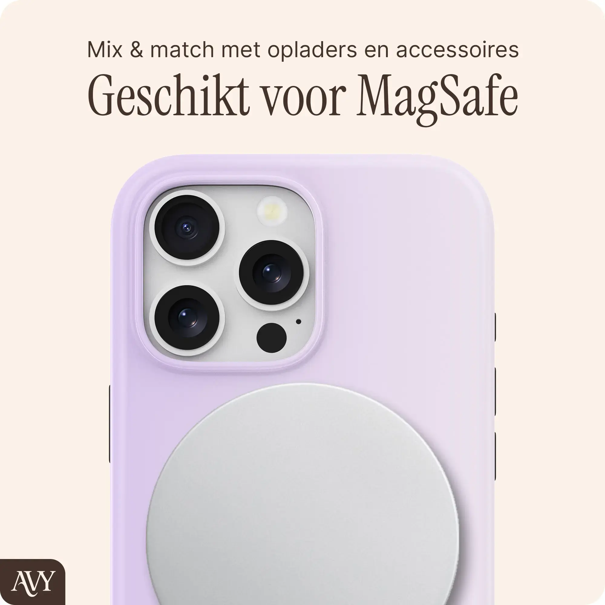 AVY Apple iPhone 14 Pro Hoesje MagSafe Back Cover Lavender Glow afbeelding 7