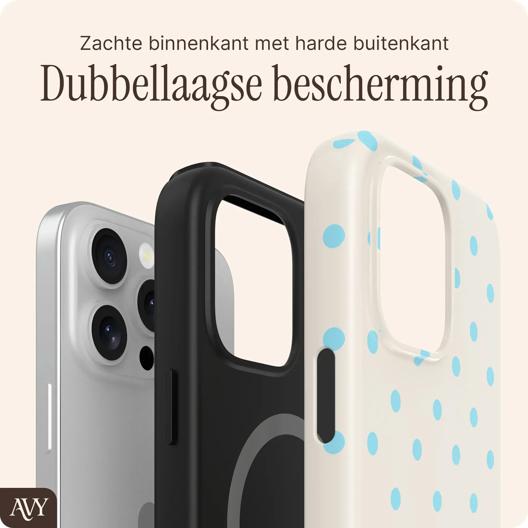 AVY Apple iPhone 14 Pro Max Hoesje MagSafe Back Cover Riviera Dots afbeelding 6