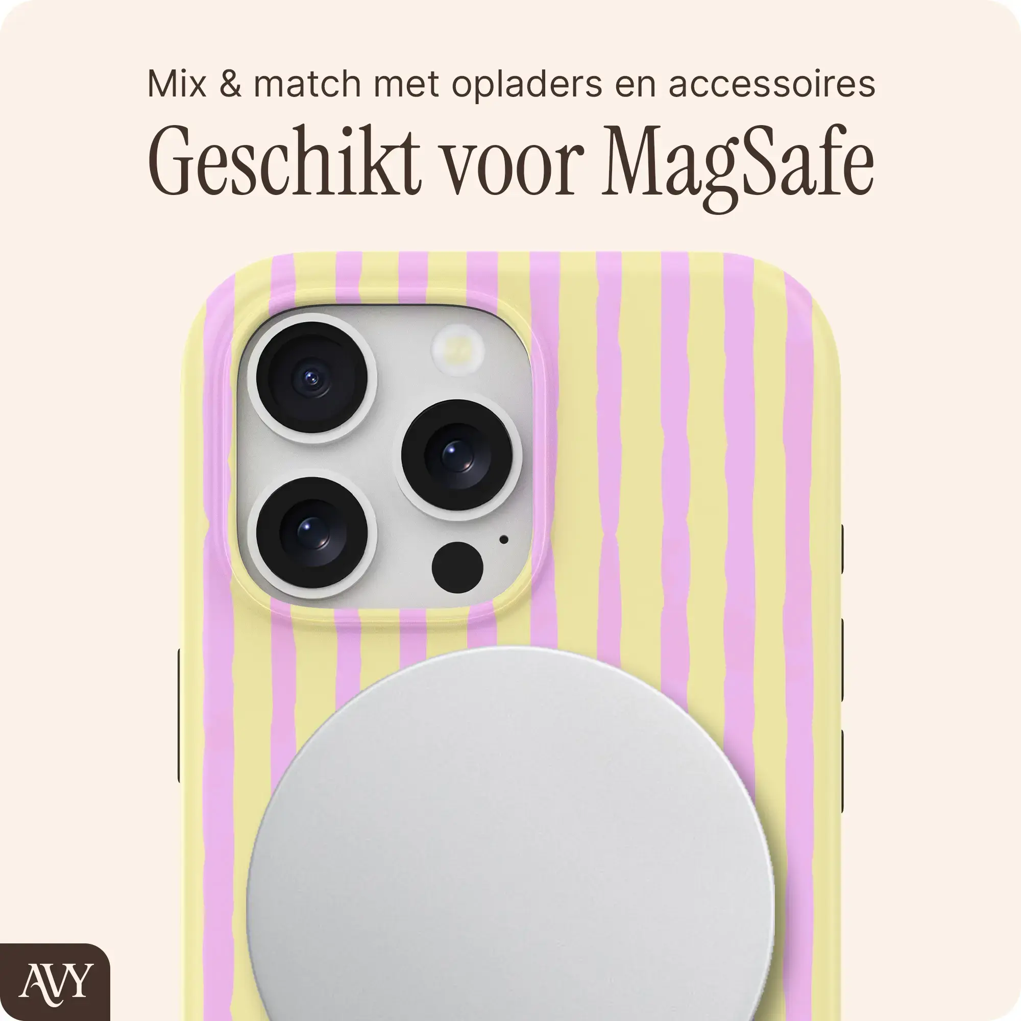 AVY Apple iPhone 13 Pro Hoesje MagSafe Back Cover Pink Lemonade afbeelding 7