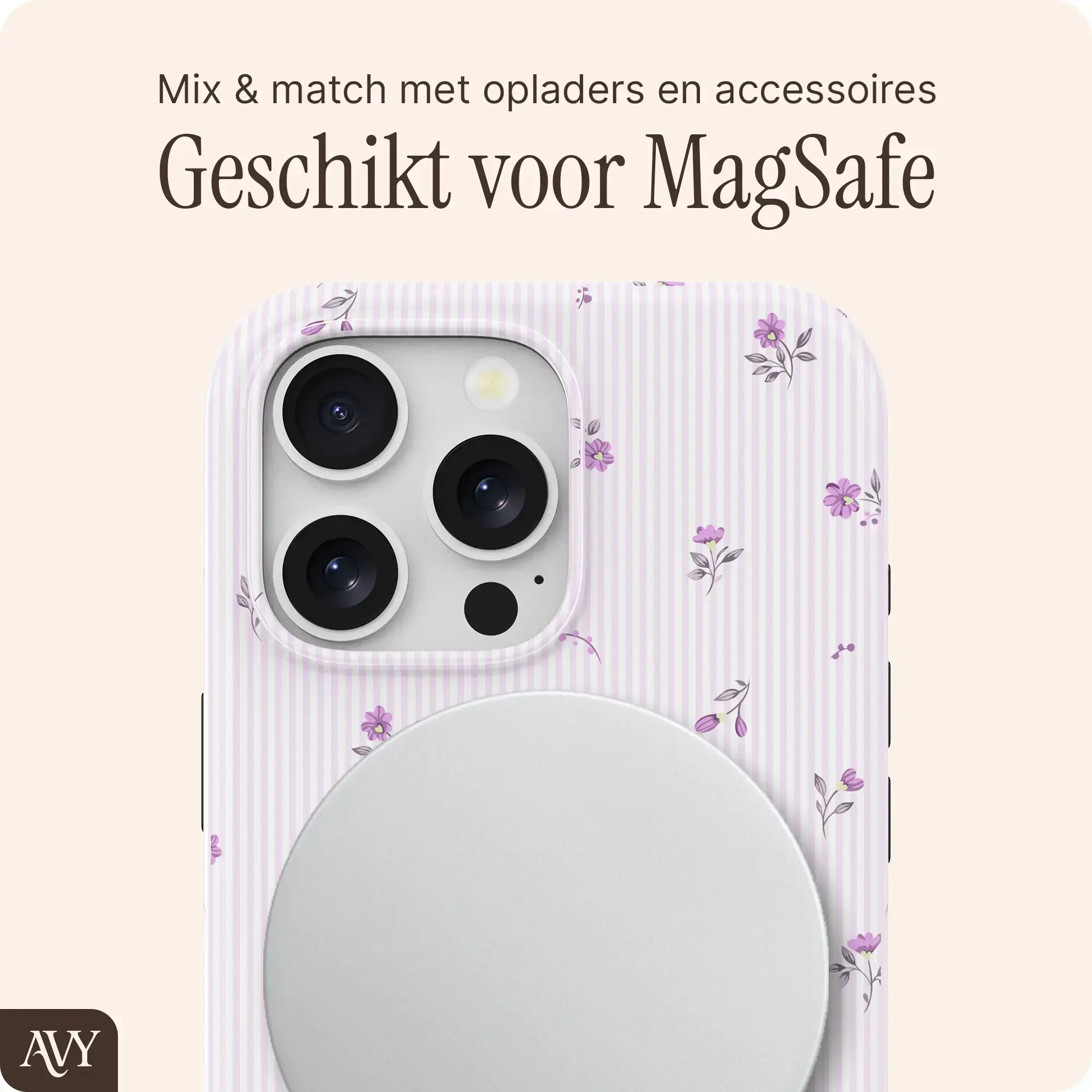 AVY Apple iPhone 13 Pro Max Hoesje MagSafe Back Cover Lila Dream afbeelding 7