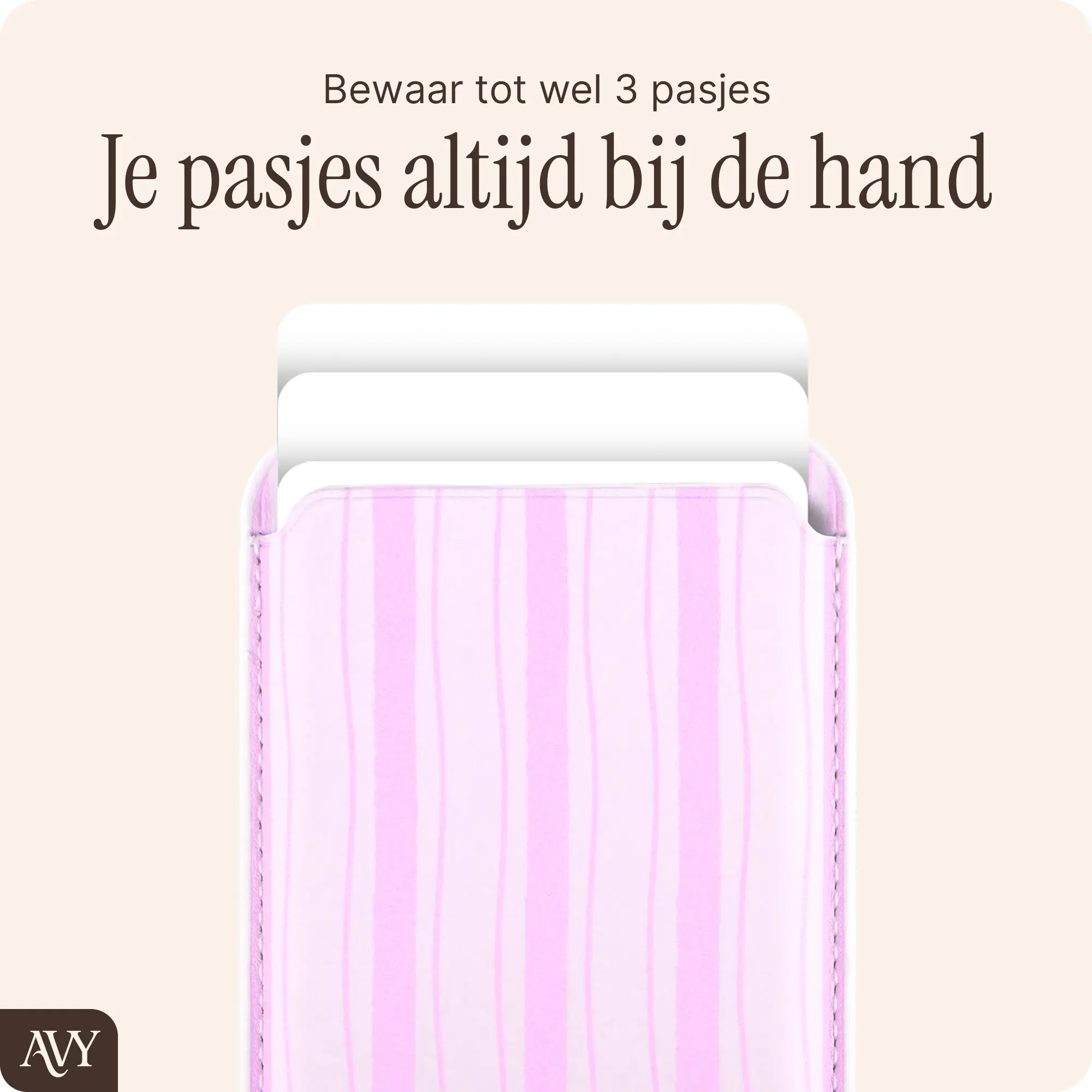 AVY Magnetische Wallet MagSafe Kaarthouder / Pasjeshouder Pink Horizon afbeelding 4