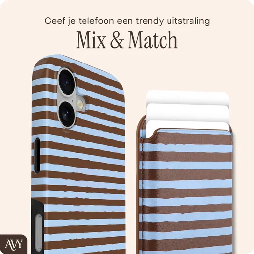 AVY Magnetische Wallet MagSafe Kaarthouder / Pasjeshouder Ocean Latte afbeelding 5