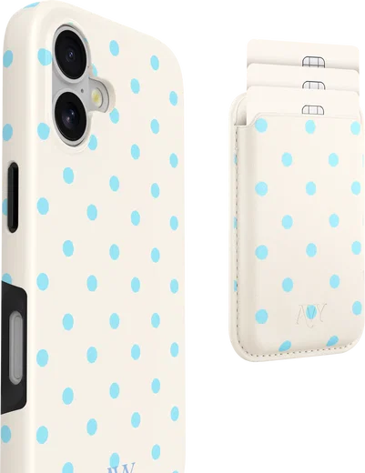 AVY Magnetische Wallet MagSafe Kaarthouder / Pasjeshouder Riviera Dots afbeelding 7