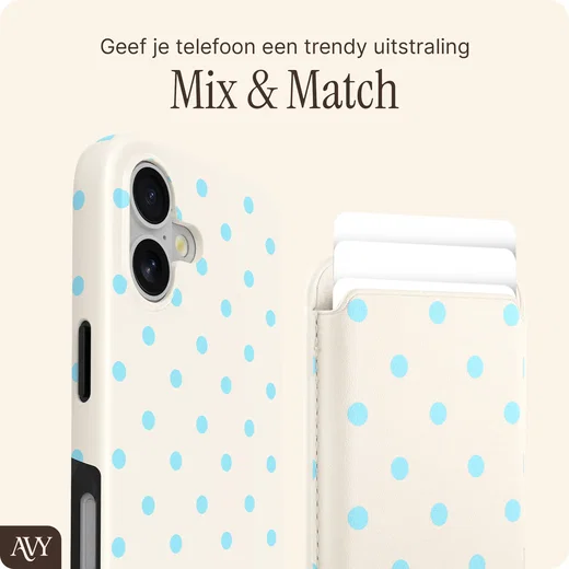 AVY Magnetische Wallet MagSafe Kaarthouder / Pasjeshouder Riviera Dots afbeelding 3