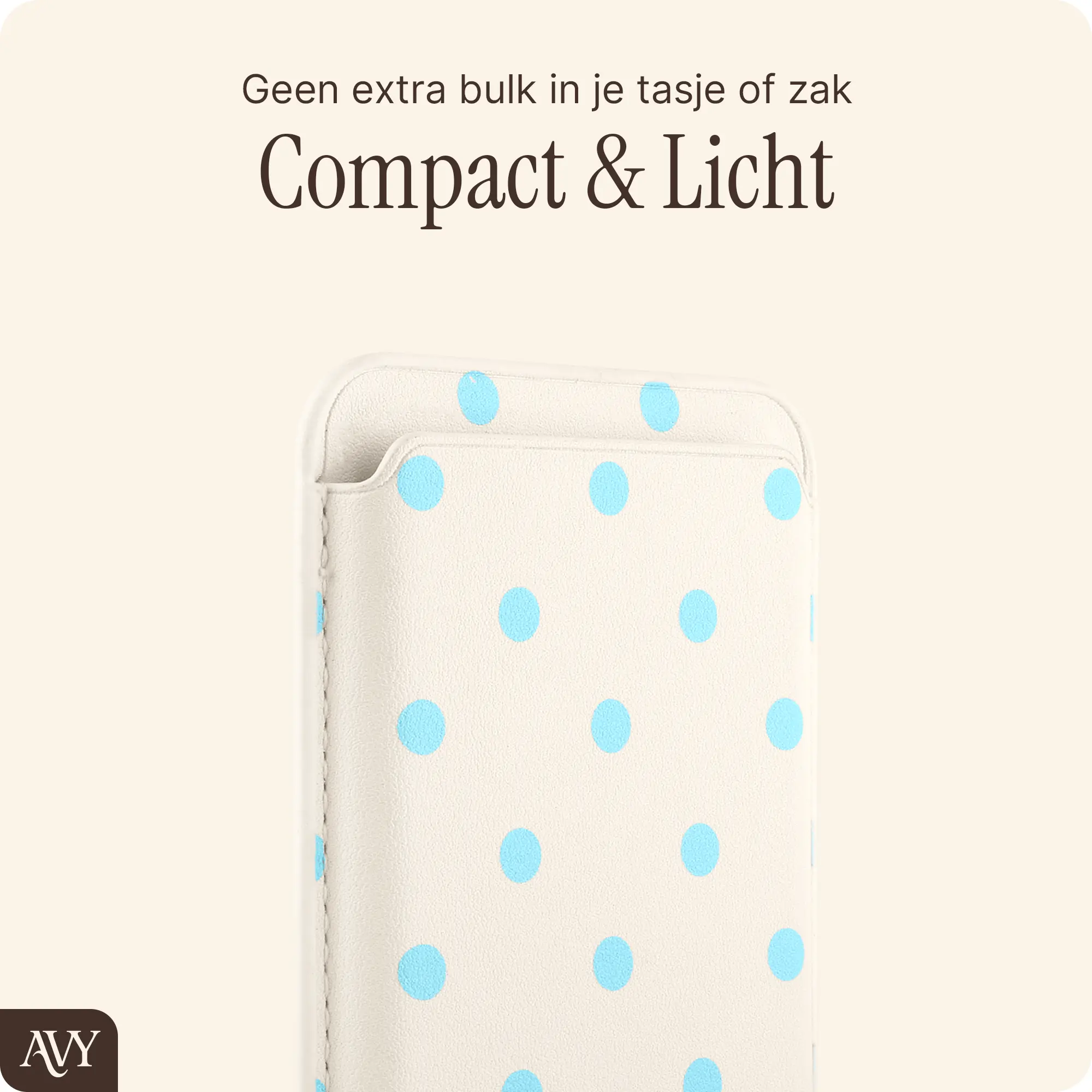 AVY Magnetische Wallet MagSafe Kaarthouder / Pasjeshouder Riviera Dots afbeelding 2