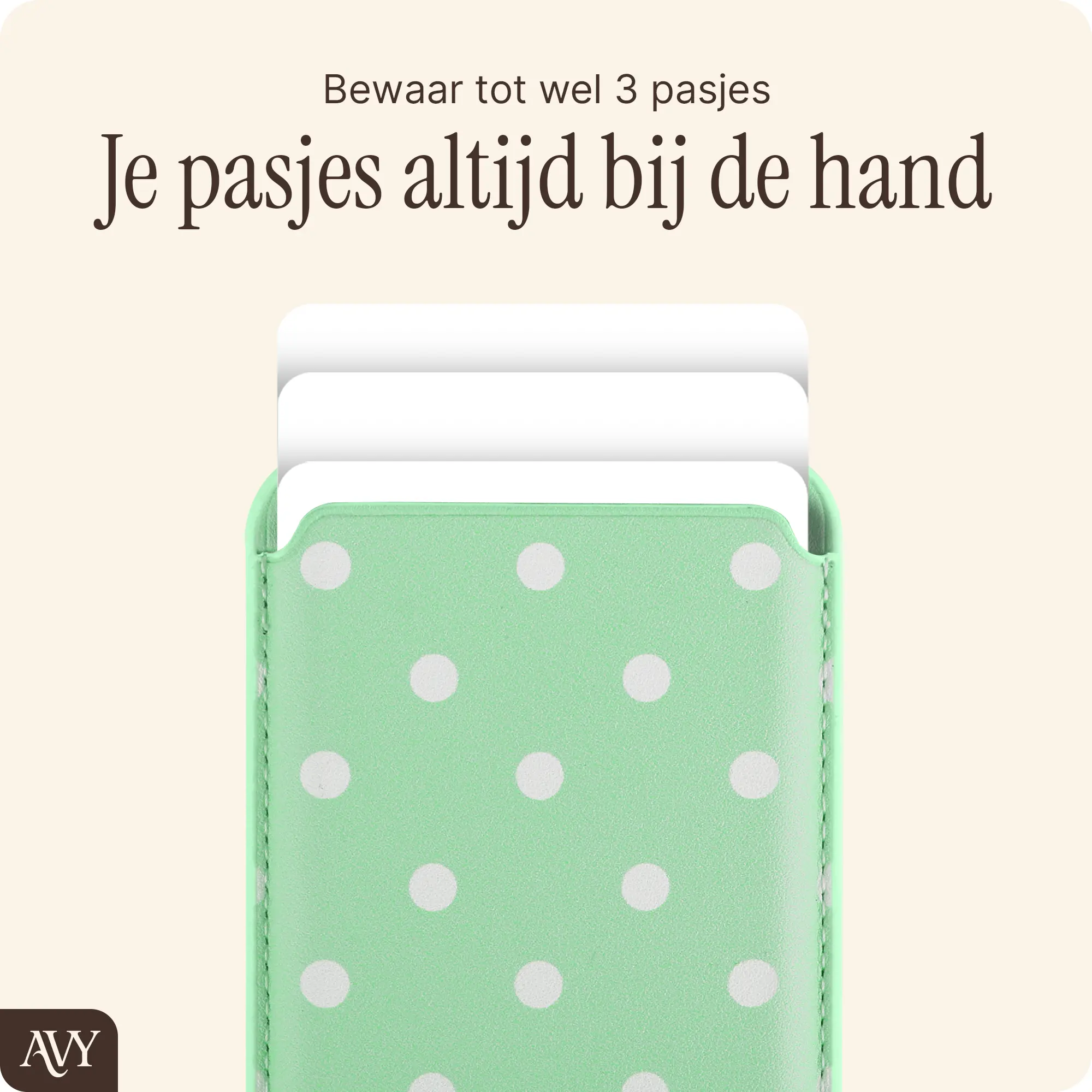 AVY Magnetische Wallet MagSafe Kaarthouder / Pasjeshouder Mint Breeze afbeelding 2