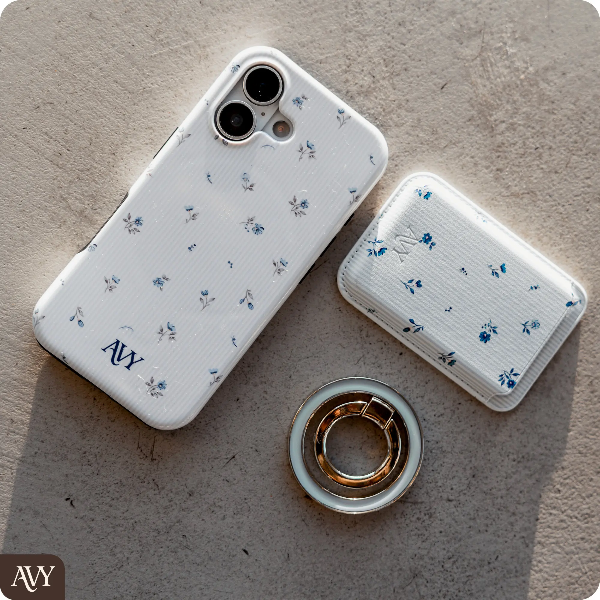 AVY Magnetische Wallet MagSafe Kaarthouder / Pasjeshouder Sky Blossom afbeelding 2