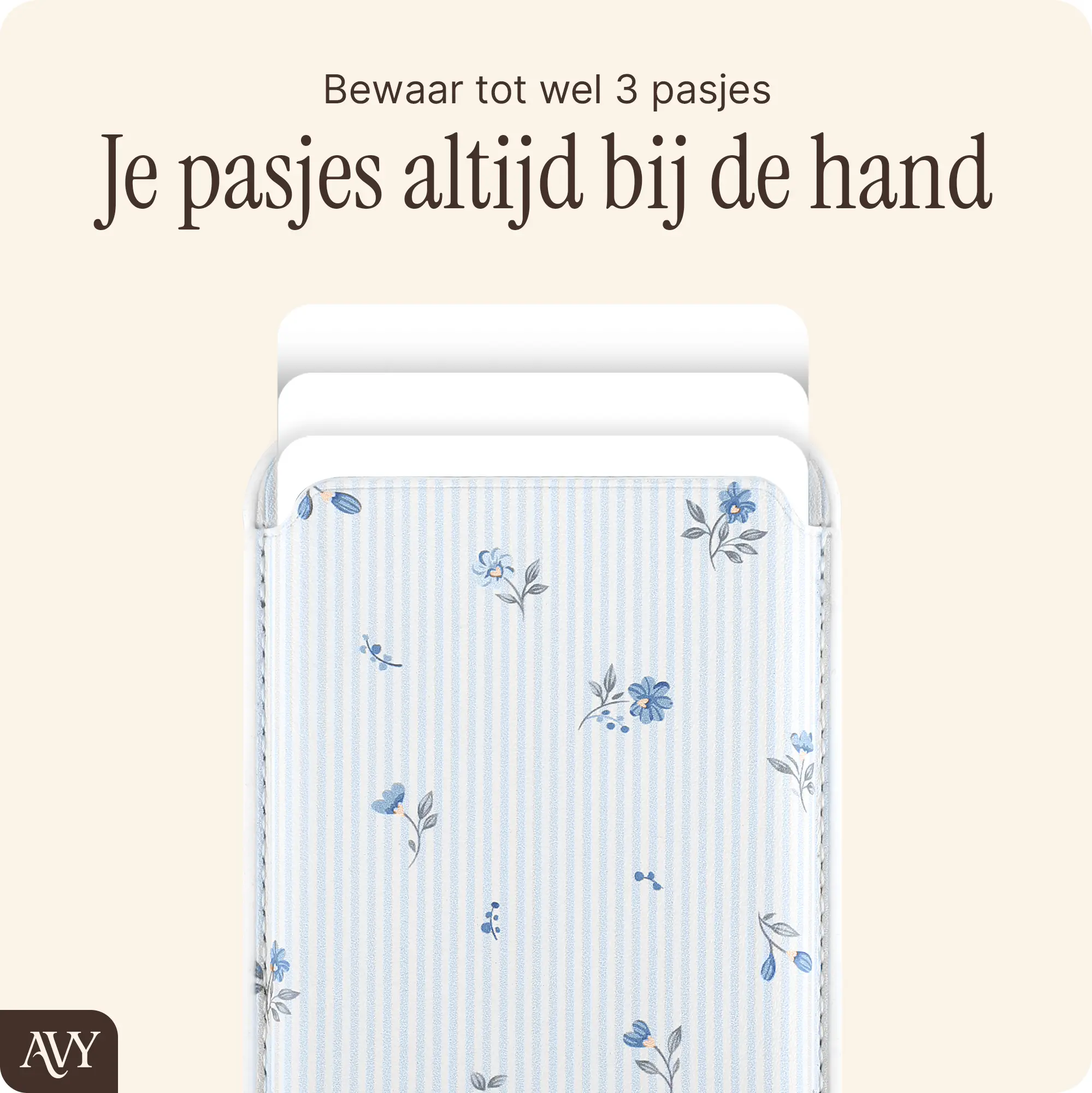 AVY Magnetische Wallet MagSafe Kaarthouder / Pasjeshouder Sky Blossom afbeelding 5