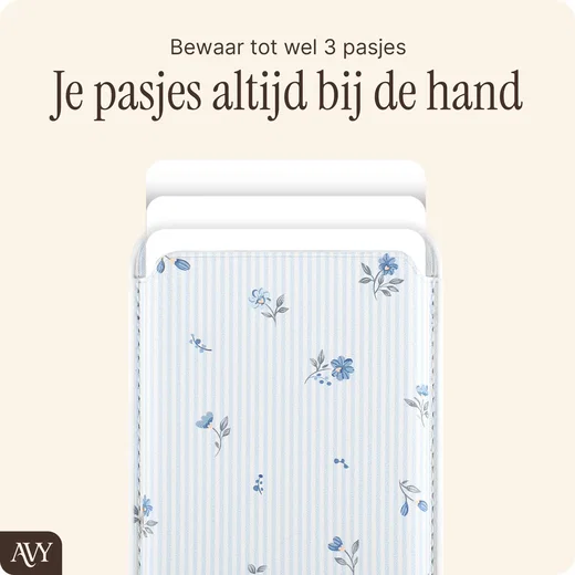 AVY Magnetische Wallet MagSafe Kaarthouder / Pasjeshouder Sky Blossom afbeelding 5