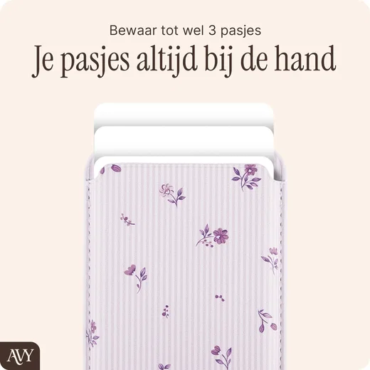 AVY Magnetische Wallet MagSafe Kaarthouder / Pasjeshouder Lila Dream afbeelding 3