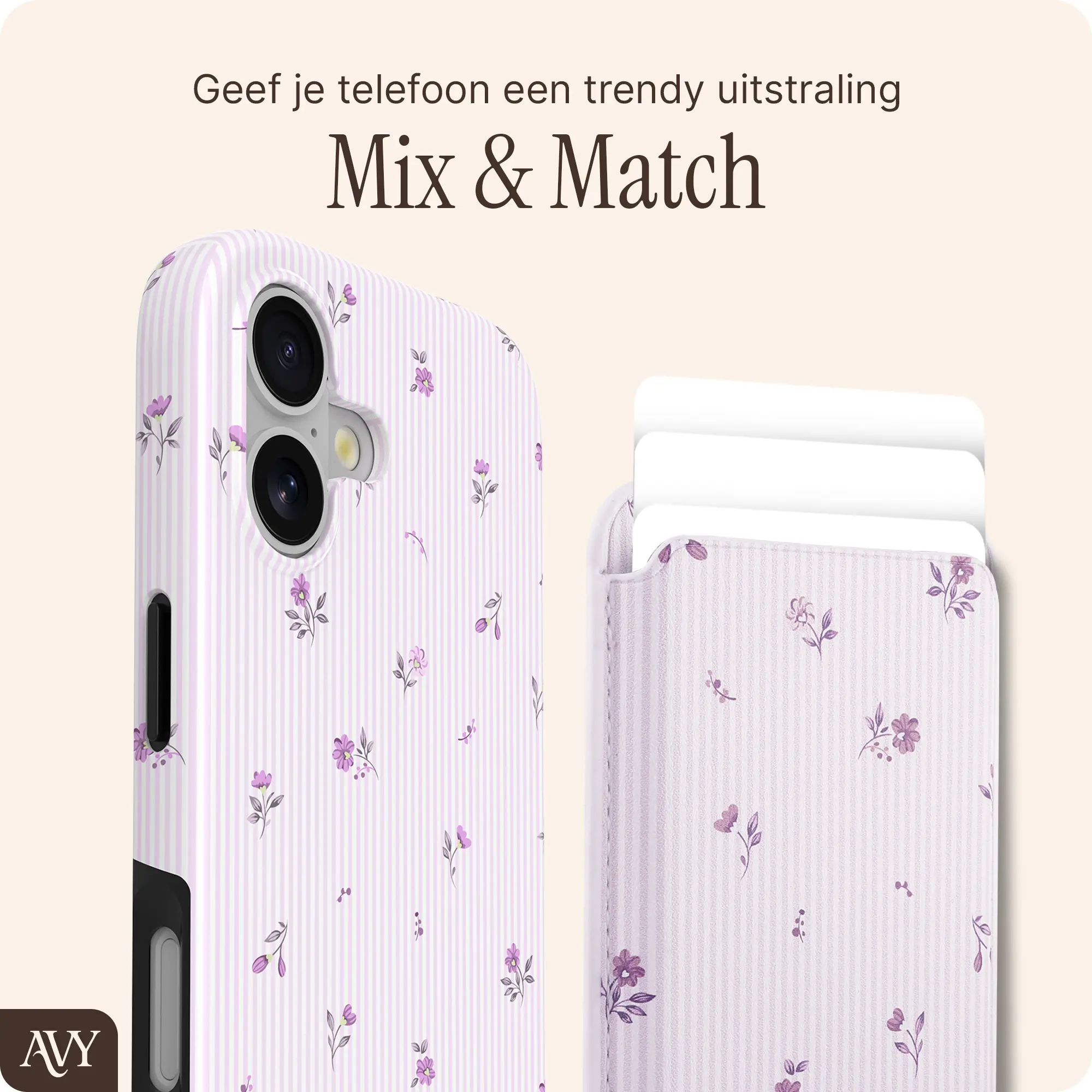 AVY Magnetische Wallet MagSafe Kaarthouder / Pasjeshouder Lila Dream afbeelding 4