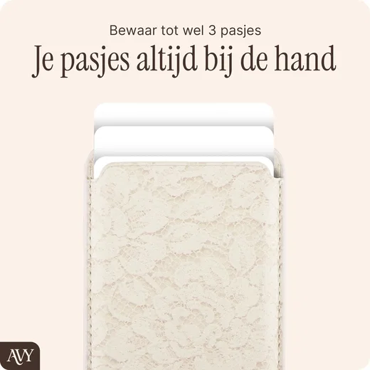 AVY Magnetische Wallet MagSafe Kaarthouder / Pasjeshouder Vintage Lace afbeelding 5