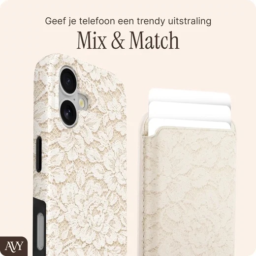 AVY Magnetische Wallet MagSafe Kaarthouder / Pasjeshouder Vintage Lace afbeelding 3